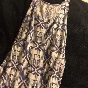 Blue and white tank top